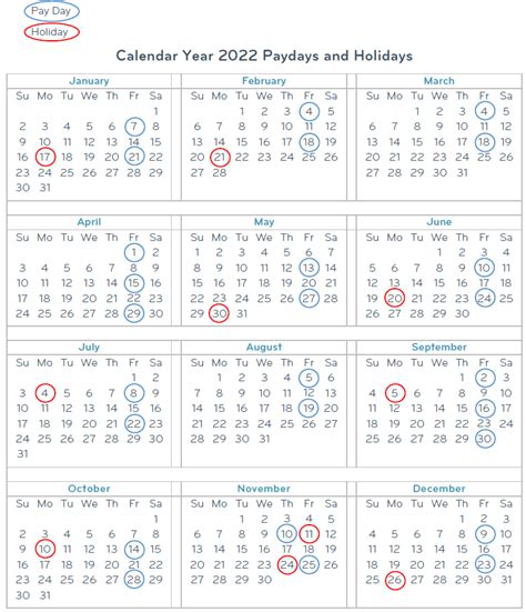 Ochsner Employee Holiday Calendar 2022